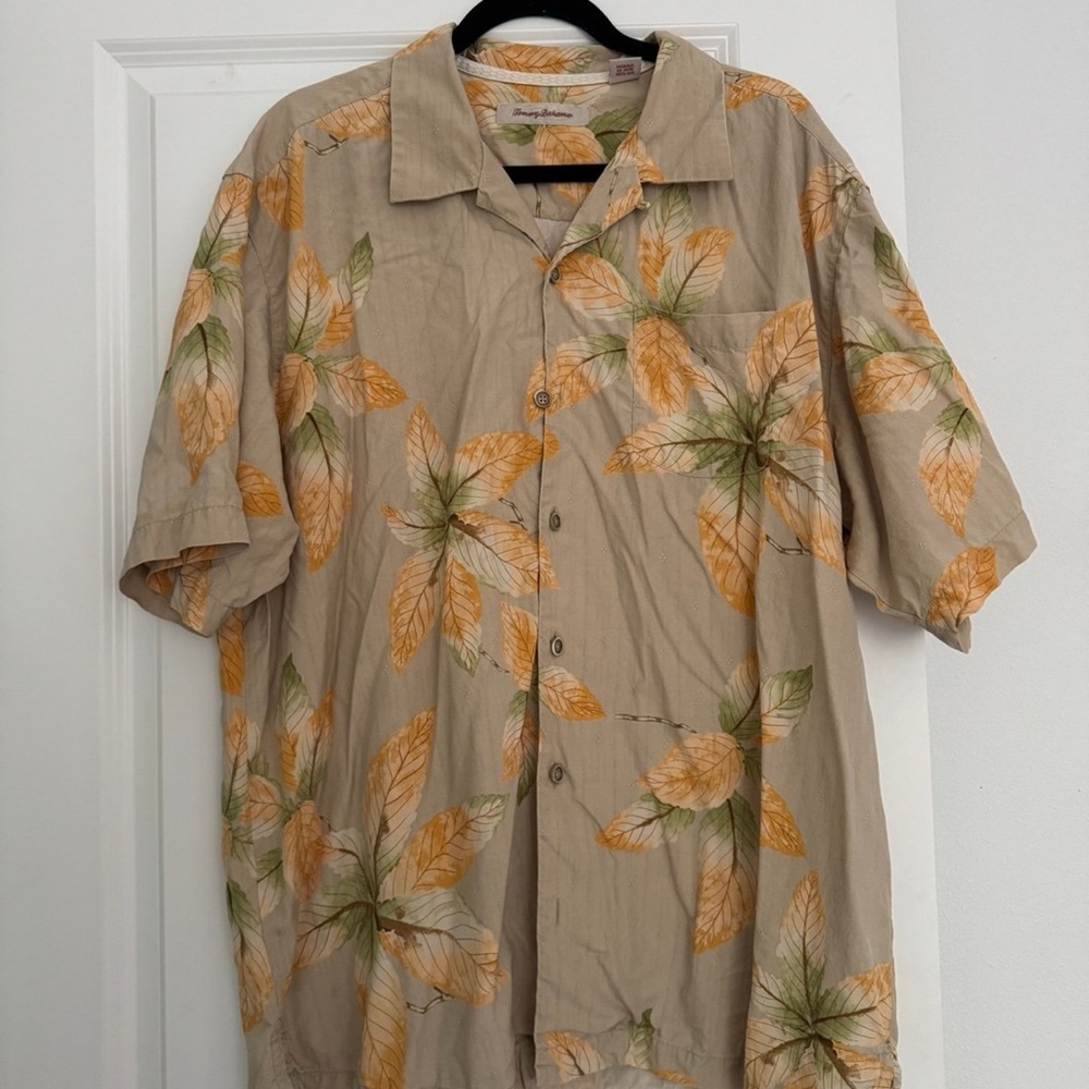 Tommy Bahama men’s causal button down collar tropical floral shirt top size XL
